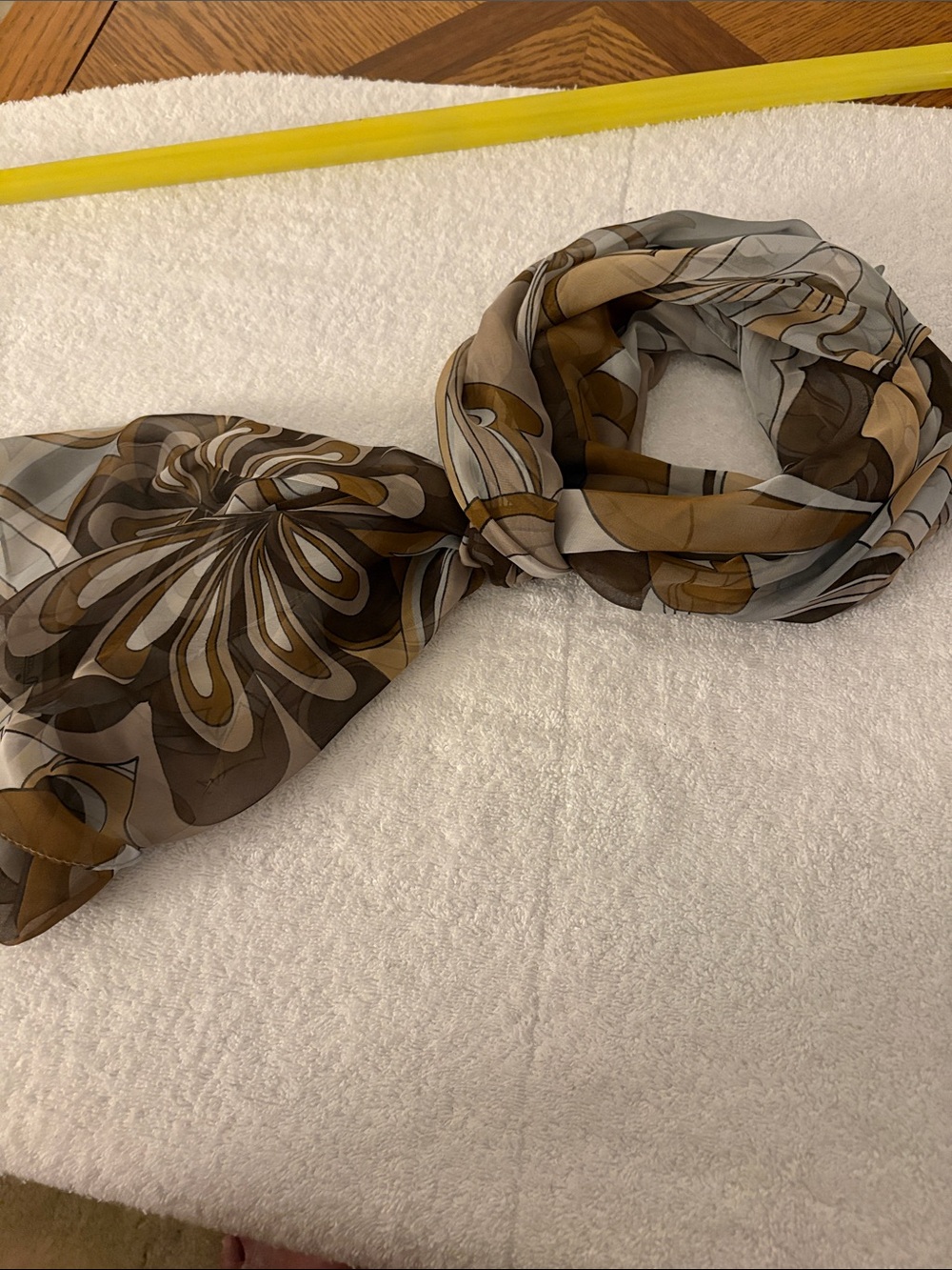 Collection XIIX Brown and Gray Floral-Print Neck Scarf